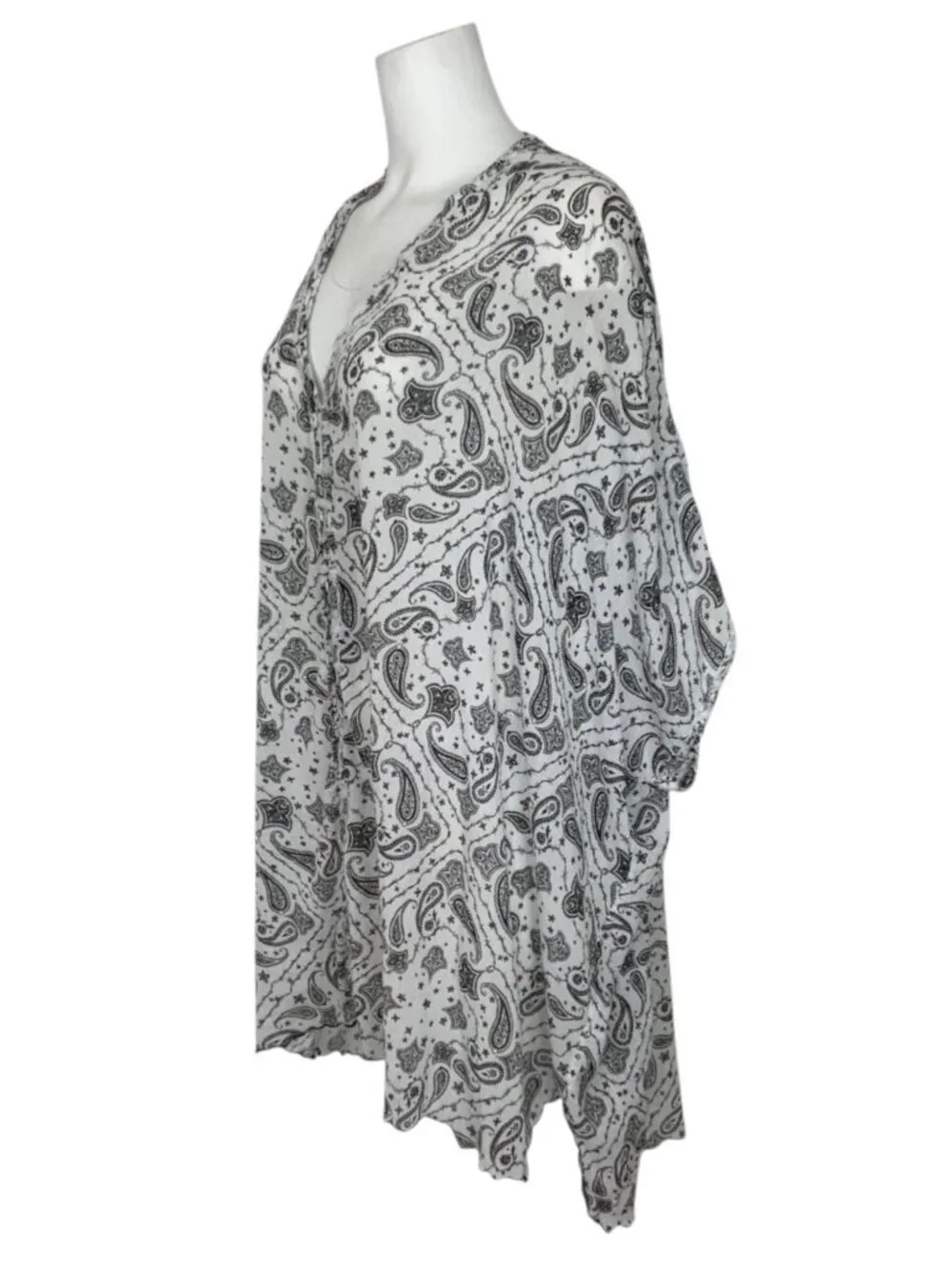 Zadig & Voltaire Raba Print Tunic Dress Swim Cover Up M Paisley Oversized